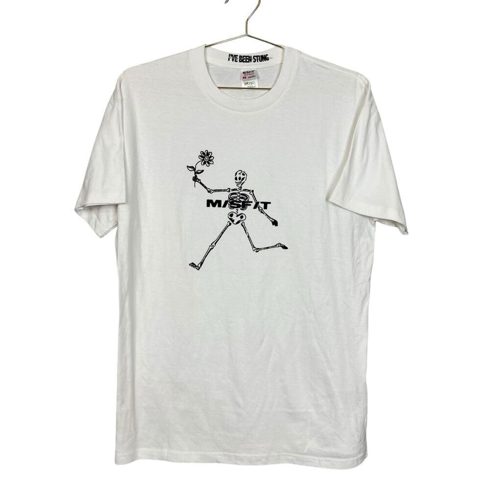 Urban Outfitters M/SF/T Skeleton Rose White Graphic Tee Size Medium NWOT